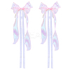 Nylon Organza Ribbon & Plastic Imitation Pearl Beaded Bowknot Bag Ornament HJEW-PH02020-1