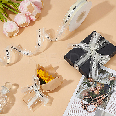 Happy Birthday Polyester Ribbons SRIB-WH0011-341A-1