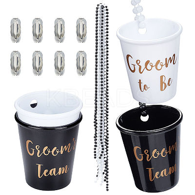 8Sets 2 Colors DIY Word Shot Glass Necklace Making Kits DIY-CP0008-06-1