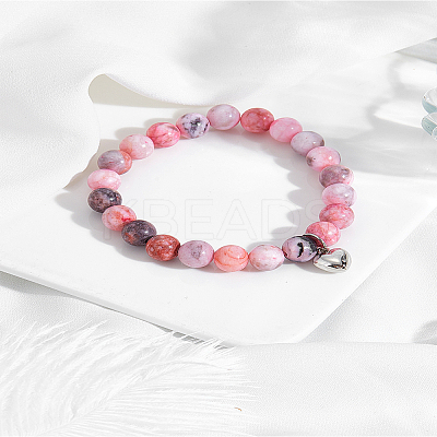 1Pc Heart Alloy Charm Bracelets BJEW-LP0015-23-1