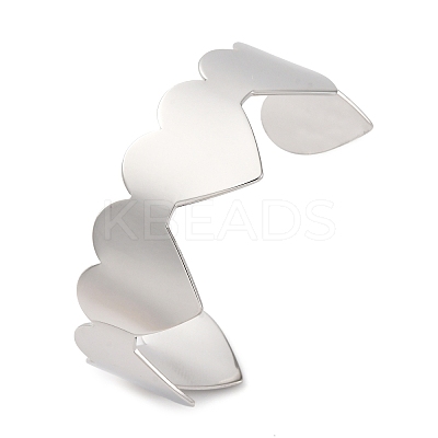 Romantic 304 Stainless Steel Cuff Bangles for Women BJEW-Q045-01P-1