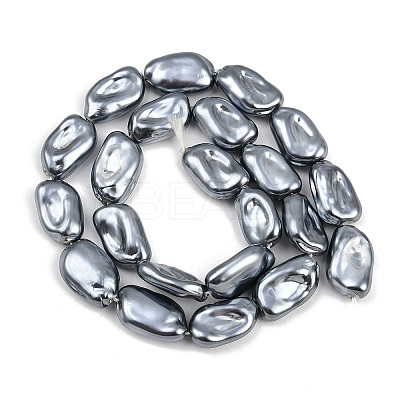 Electroplated Glass Beads Strands GLAA-H039-04C-1