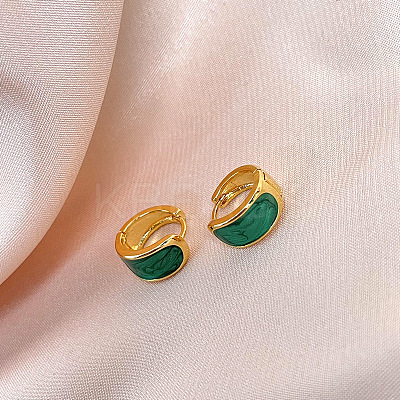 Brass Enamel Hoop Earrings FS-WG3C3EB-04-1