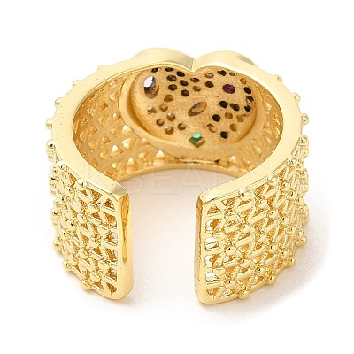 Rack Plating Brass Hollow Open Cuff Rings RJEW-R138-04G-1