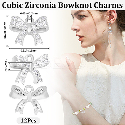 12Pcs Rack Plating Brass Micro Pave Cubic Zirconia Charms ZIRC-BBC0002-60P-1