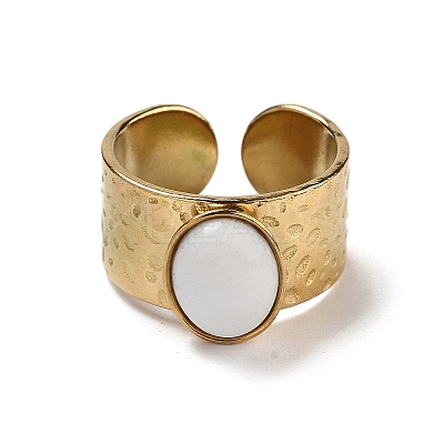 Ion Plating(IP) 304 Stainless Steel Wide Band Open Cuff Rings RJEW-F167-06G-06-1