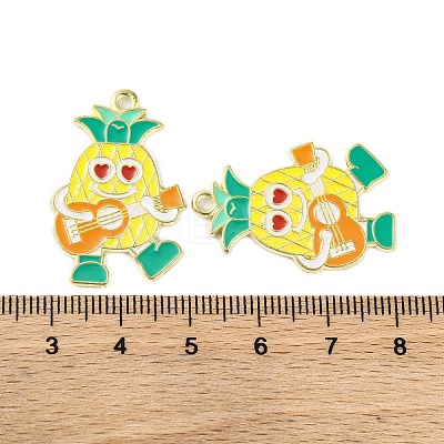 Golden Plated Alloy Enamel Pendants ENAM-Z017-10G-02-1