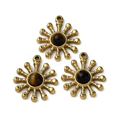 Natural Tiger Eye Pendants STAS-P406-02G-1