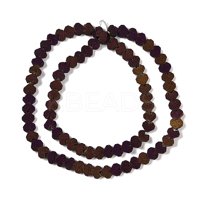 Electroplated Natural Lava Rock Beads Strands G-Q1009-G01-02-1