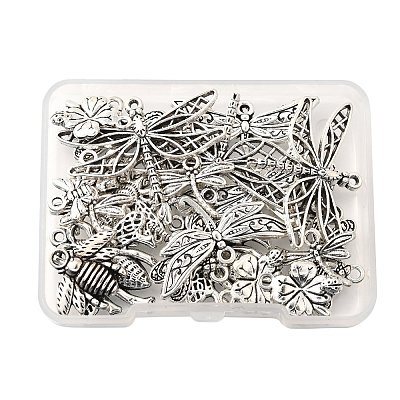 32Pcs 8 Style Tibetan Style Alloy Pendants TIBEP-FP0001-08-1