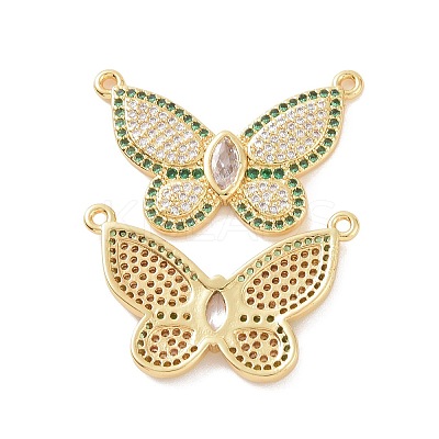 Brass Micro Pave Cubic Zirconia 2-Loop Pendants ZIRC-P106-48G-02-1