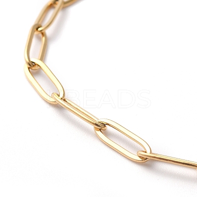 Ion Plating(IP) 304 Stainless Steel Paperclip Chain Bracelets BJEW-O186-02G-1