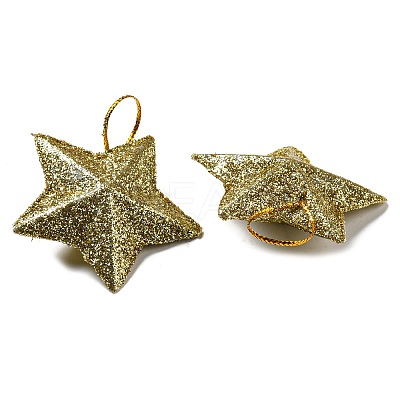 Plastic Glitter Star Pendant Decorations LS-KY-D019-01B-1