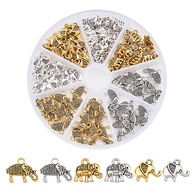 96pcs 6 style Tibetan Style Alloy Pendants TIBEP-PH0001-55-1