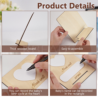 Wooden Pregnancy Announcement Sign DJEW-WH0058-29-1