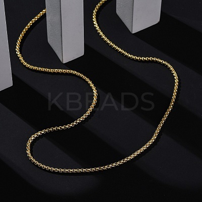 Rack Plating Brass Box Chain Necklaces for Women NJEW-A035-05G-01-1