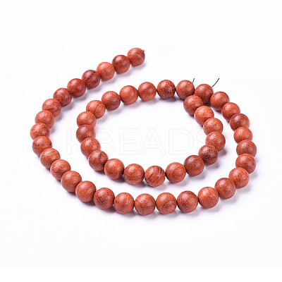 Natural Wood Beads Strands WOOD-F008-01-D-1
