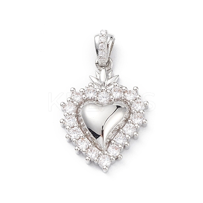 Rack Plating Brass Micro Pave Clear Cubic Zirconia Pendants LS-KK-L155-64P-1
