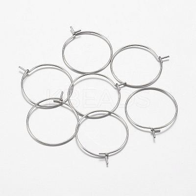316 Surgical Stainless Steel Hoop Earrings Findings LS-X-STAS-F149-32P-E-1