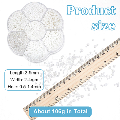 106G 7 Styles Frosted Opaque Glass Seed Beads Set SEED-GO0001-11A-1