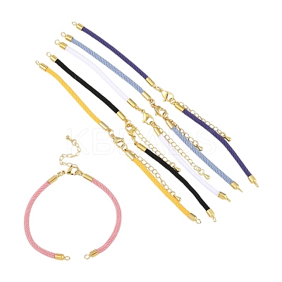 6Pcs 6 Colors Nylon Cords Bracelet Makings Fit for Connector Charms AJEW-FS0001-38-1