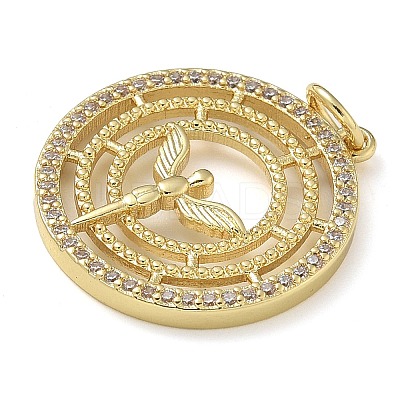 Rack Plating Brass Cubic Zirconia Pendants KK-K392-07G-1
