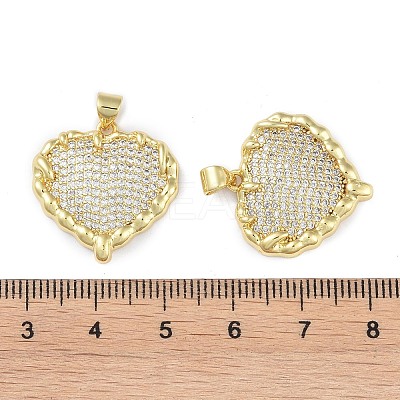 Rack Plating Brass Micro Pave Clear Cubic Zirconia Pendants KK-K341-52B-G-1
