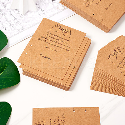 100Pcs Friendship Theme Kraft Paper Jewelry Display Cards CDIS-TA0001-23-1