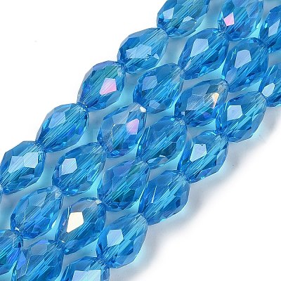 Transparent Electroplate Glass Beads Strands LS-EGLA-N013-T8mm-B17-1
