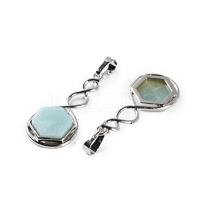 Natural Flower Amazonite Pendants G-F777-05P-09-1