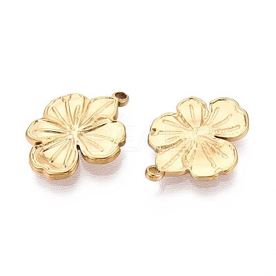 304 Stainless Steel Flower Pendants STAS-T067-55G-1