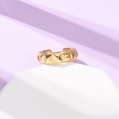 304 Stainless Steel Open Cuff Rings for Women RJEW-K309-23G-1