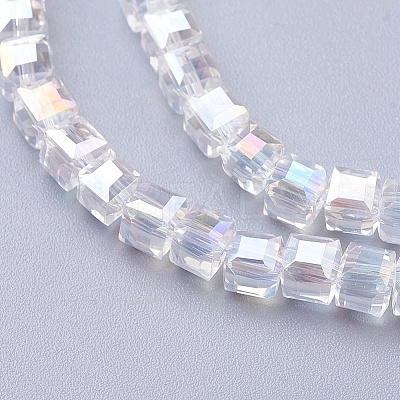 Electroplate Glass Beads Strands LS-EGLA-D018-4x4mm-01-1