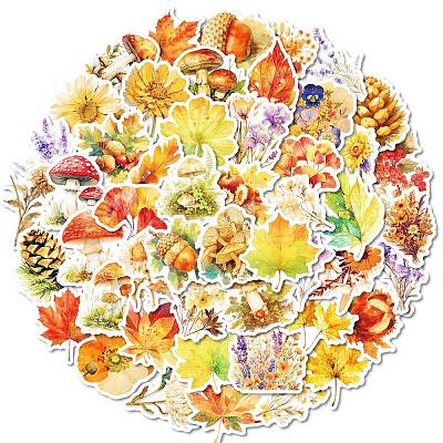 50Pcs Cartoon Leaf Paper Sticker LS-STIC-C012-12-1