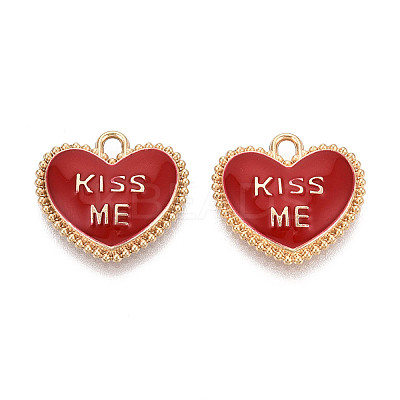 Valentine's Day Alloy Enamel Pendants ENAM-T024-16A-G-1
