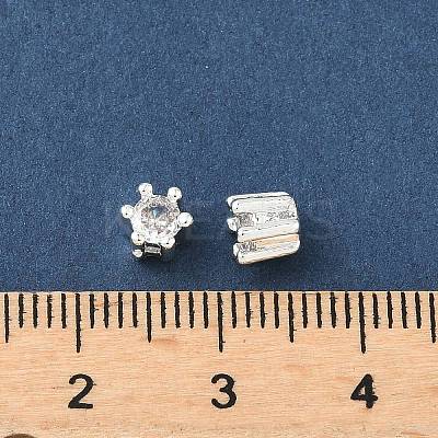 Brass Micro Pave Cubic Zirconia Beads KK-D386-09S-03-1
