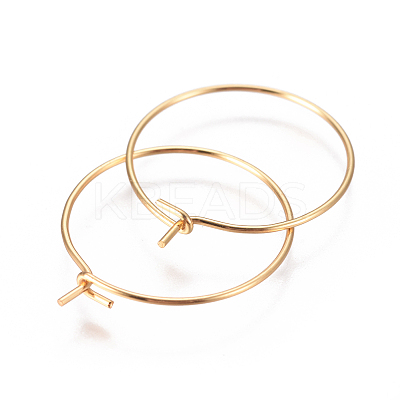 304 Stainless Steel Hoop Earrings Findings STAS-F227-54A-G-1