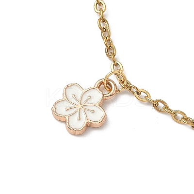 Flower Alloy Enamel Charm Bracelets BJEW-JB12285-02-1