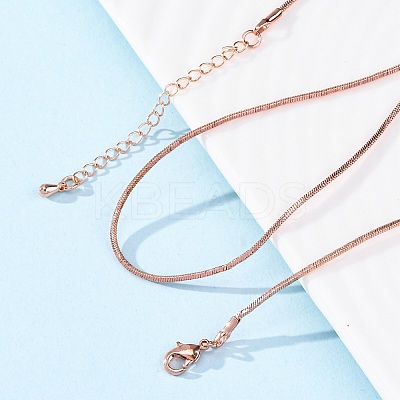 Brass Snake Chains Necklaces for Women NJEW-D302-14RG-1