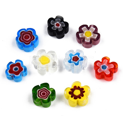Handmade Millefiori Glass Bead Strands LAMP-N029-017C-08-1