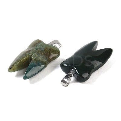 Natural Indian Agate Pendants G-G115-01H-1