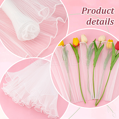 Wrinkled Wavy Polyester Flower Bouquets Wrapping Packaging FIND-WH0110-751A-1