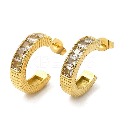 Crystal Rhinestone Round Stud Earrings EJEW-B026-09G-1