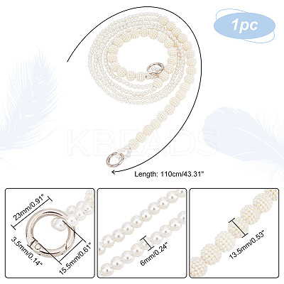 1Pc Acrylic Imitation Pearl Bead Chain Bag Handle FIND-PH0009-62A-1