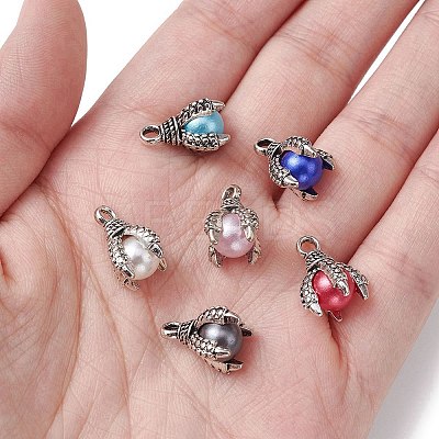 6 Bags 6 Colors Tibetan Style Alloy Charms FIND-YW0004-13-1