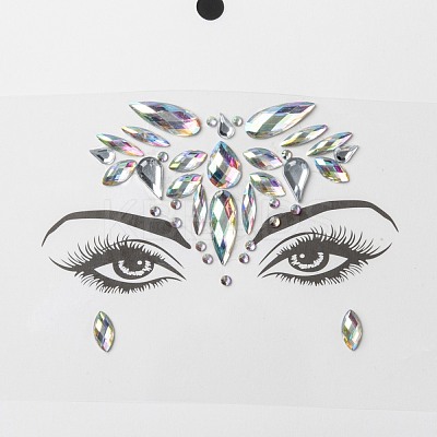 Acrylic Face Gems Stickers MRMJ-F014-03-1