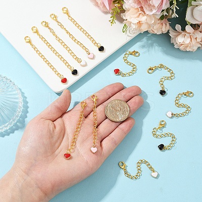 20Pcs 4 Colors Alloy Enamel Pendant Decoration HJEW-YW00070-1