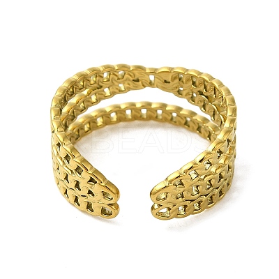 304 Stainless Steel Cuff Ring RJEW-Q820-01A-1