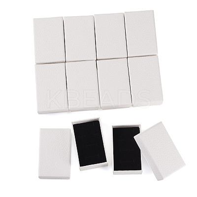 Litchi Textured Paper Jewelry Ring Earrings Storage Boxes CON-TAC0001-22B-1