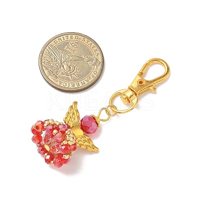 Angel Glass & Alloy Pendant Decorations HJEW-MZ00360-08-1